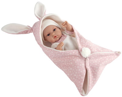 Arias 33cm Doll with Bunny Blanket - Pink