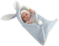 Arias 33cm Doll with Bunny Blanket - Blue