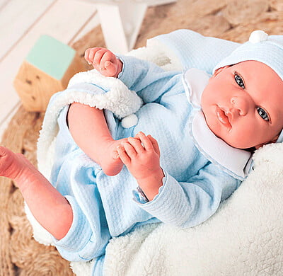 Arias 40cm Reborn Doll Tiago with Blanket and Teddy 98057